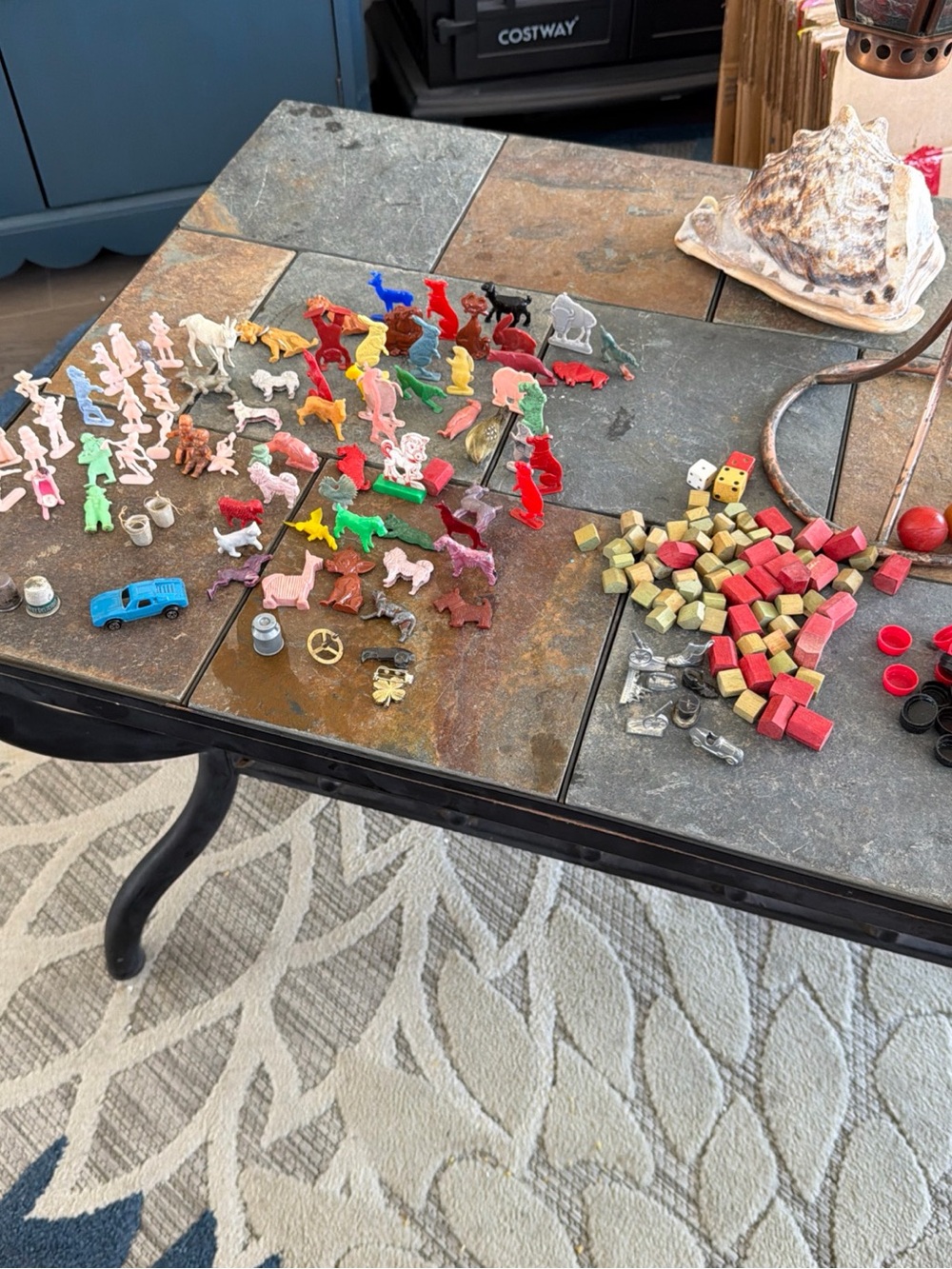 Vintage Mixed Kids Toy Figures and Game Pieces - plastic Almost 100 pieces